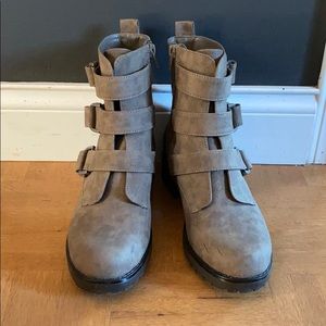 Ankle buckle booties